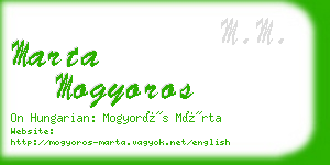 marta mogyoros business card